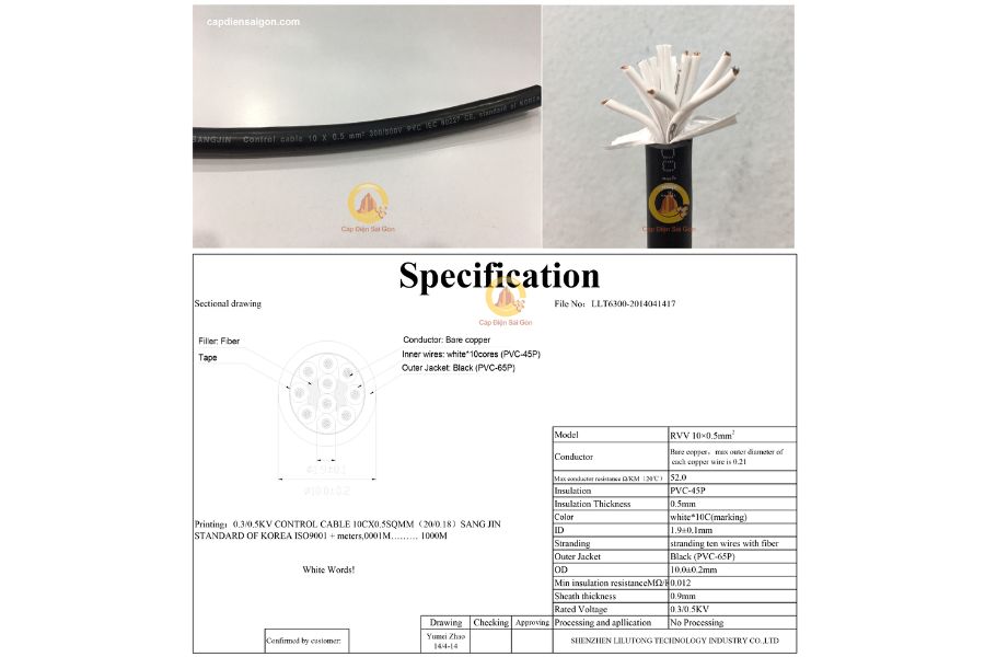 Cáp Điều Khiển Sangjin Không Lưới 10 Core x 2,5 mm² (Sangjin RVV 10x2,5mm²): Giải Pháp Lý Tưởng Cho Hệ Thống Điều Khiển Công Nghiệp Hiện Đại